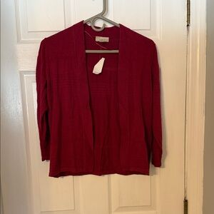 LOFT Women's Deep Red Cardigan Sweater